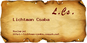 Lichtman Csaba névjegykártya